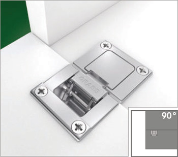 Flap Hinge, 90°, for Flaps up to 21 mm Thickness, Tiomos