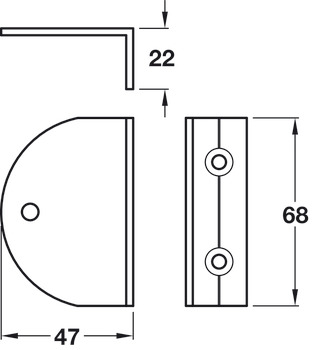 Open Sided Brackets, Cubicle Fittings for 17-21 mm Board Partitions