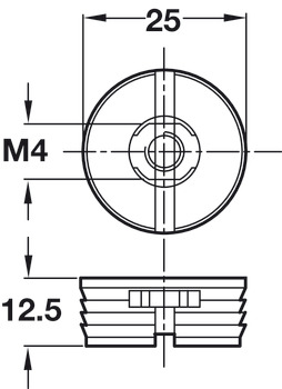 Drawer Front Adjuster, Fits into Ø 25 mm Hole