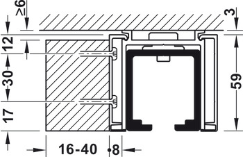 Fitting Set, for Sliding Interior Doors, Hawa-Junior 120/B