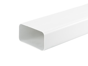 Ducting Tube, Length 1000 mm, White Plastic, System 125/150