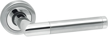 Lever Handles, on Round Roses, 304 Stainless Steel, Space, Startec