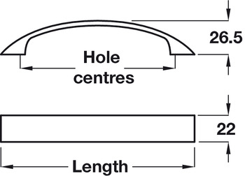 Bow Handle, Zinc Alloy, Fixing Centres 128-160 mm, Lewis