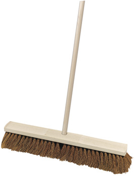 Broom, Industrial, Wooden, with Coco Bristles and Handle