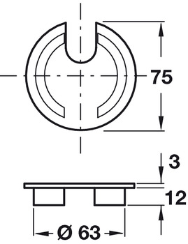 Cable Outlet , Ø 63 mm, One Part