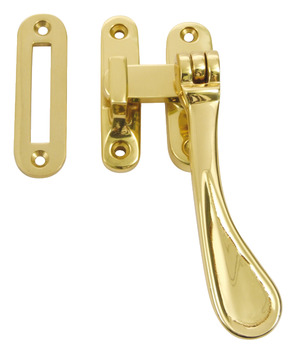 Casement Fastener With Mortice Plate Polished Brass Finish Left Hand Allart 9575