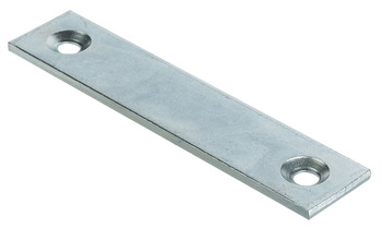 Connecting Plate, Screw Fixing, with Two Screw Holes, Galvanized Steel