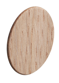 Cover Cap, Real Wood, Untreated, Self-Adhesive, Ø 18 mm