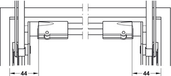 Cross Rail, for Connecting Both Fitting Components, for all Free Family Flap Fittings
