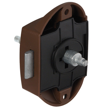Espagnolette Lock, with Push Button Locking, Backset 25 mm, Operated from Both Sides