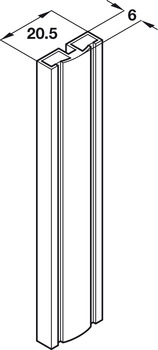 Intumescent Strip, Length 1050 mm, Aluminium Carrier, IMP