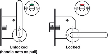 Lever Handle, Indicator and Lock Set, with Large Safety Pattern Lever Handle