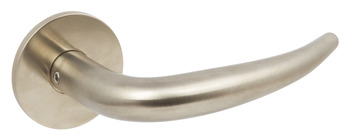 Lever Handles, on Round Roses, 316 Stainless Steel, Tusk