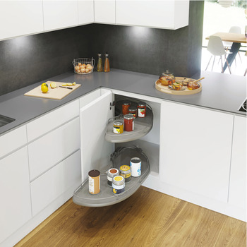 Pull Out Shelving Unit, Grey Base with Silver Rail Shelves, Vauth-Sagel Cornerstone® Maxx