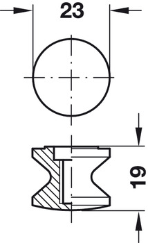 Push Lock Knob, for 13-19 mm Door Thicknesses