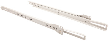 Roller Drawer Runners, Single Extension, Load Capacity 17 - 20 kg, Plastic Coated Steel