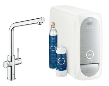 Tap, Dual Lever Monobloc Filter Tap, for Chilled Still or Sparkling Water, L-Spout, Grohe Blue® Home Duo Connect