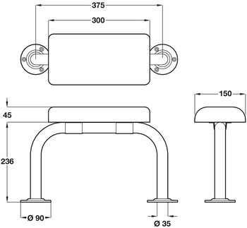Toilet Fittings Set, for Disabled Persons, Nyma Pro