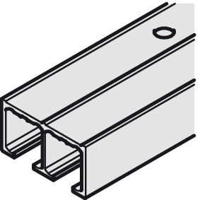 Top Track, Double, for Sliding Glass Cabinet Doors, Eku-Clipo 16 GPK