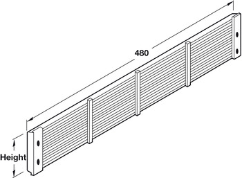 Ventilation Grille, Louvre Type Ventilation Slots, Surface Mounted
