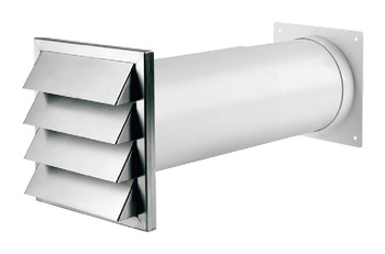Wall Vent System, Stainless Steel, with Blind, System 125/150