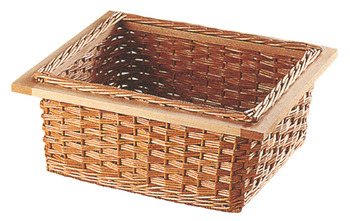 Wicker Basket, Natural with Beech Frame