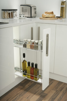 Pull Out Storage Unit, Chrome Linear Wire Baskets, for Min. Cabinet Width 150 mm, Soft Closing