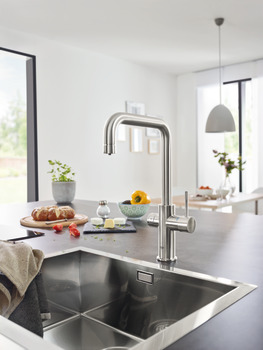 Tap, Dual Lever Monobloc Filter Tap, For Chilled Still or Sparkling Water, U-Spout, Grohe Blue® Home Duo