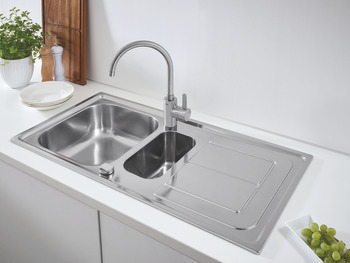 Sink, 1.5 Bowl with Drainer, Grohe K300