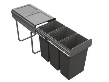 Pull Out Waste Bin, for Hinged Door Cabinets, Tek, 30 Litres