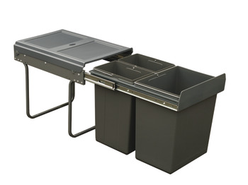 Pull Out Waste Bin, for Hinged Door Cabinets, 2x 10, 1x 20 Litres