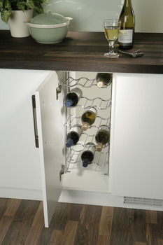Wine Rack, Five Tier, Chrome Wire, for Base Cabinets