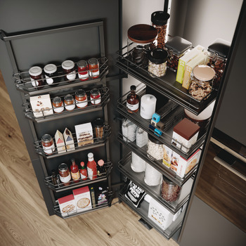 Swing Out Pantry Unit, Centre and Door Mounting, Height Adjustable, Full Extension, VS TAL Gate Pro