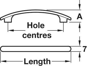 Bow Handle, Zinc Alloy, Fixing Centres 64-288 mm, Hudson