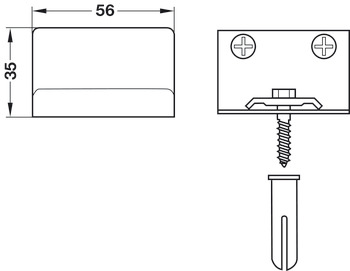 Cabinet Hanger, for Mounting on the Left, Right or in the Middle