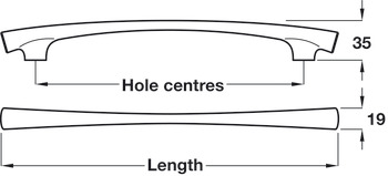 Bow Handle, Zinc Alloy, Fixing Centres 128-224 mm, Arco