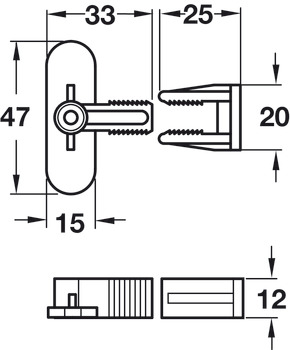 Dummy Drawer Front Connector, Permafix Block