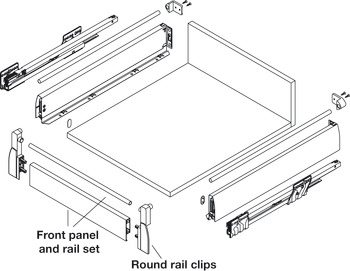 Round Rail Clips, for Nova Pro Deluxe Standard Internal Pan Drawer