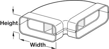 Ducting Tube, Horizontal Bend, White Plastic, System 125/150
