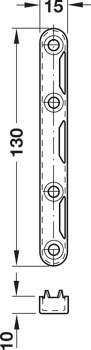 Bed Fittings, Noval K, Strike Plate Height 100-130 mm, Hook in Plate Height 100-127 mm