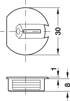 Recessed Connecting Fitting, Plastic