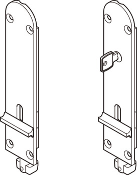 Flush Drop Bolt, Inward Opening, Bottom Mounting, for Folding Patio Doors, Slido Fold 100-U