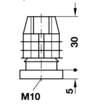 Square Plug, with M10 Internal Thread