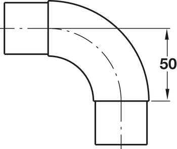 Curved Corner Connector, 90°, Bar Railing System