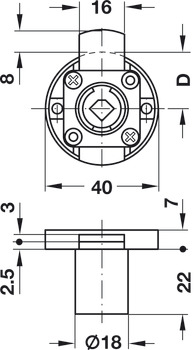 Inlaid Lock Case, Drawer Version, Backset: 20 mm, Symo 3000
