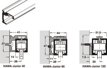 Side Fixing Profiles, for Hawa-Junior Top Tracks