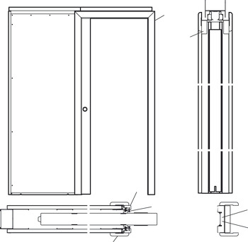 Complete Set, for 1 Door, for Sliding Interior Pocket Doors, Slido Optimo 80