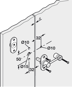 Indicator Bolt, Cubicle Fittings 316 L for Glass Partitions, PBA