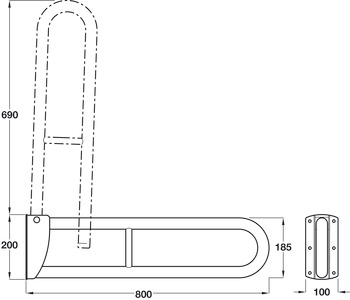 Hinged Support Rail, Ø 35 mm Tube