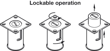 Door Holder and Stop, Floor Mounted, Locking or Non-Locking
